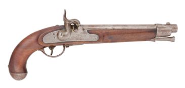 AN AUSTRIAN MODEL 1855 15 BORE PERCUSSION MILITARY PISTOL, DATED 1859, REIGN OF FRANZ JOSEPH