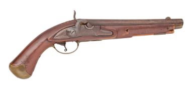A SWEDISH 16 BORE PERCUSSION MILITARY PISTOL REPURPOSED FOR THE POSTAL SERVICE, NO. 190,