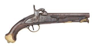 AN ITALIAN 15 BORE PERCUSSION MODEL 1814/44 MILITARY BELT PISTOL, DATED 1822