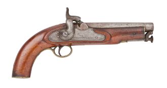 AN 18 BORE PERCUSSION PISTOL PROBABLY FOR CONSTABULARY BY PARKER, FIELD & SONS,