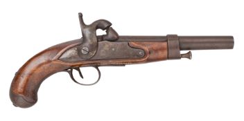 AN ITALIAN 15 BORE PERCUSSION MILITARY PISTOL RELATING TO SEVASTOPOL, DATED 1848