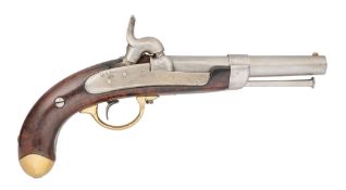A DANISH 14 BORE PERCUSSION MODEL 1849 NAVAL BELT PISTOL, NO.385, REIGN OF FREDERICK VII (1848-1863)
