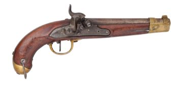 A GERMAN (WALDECK AND PYRMONT) 13 BORE PERCUSSION RIFLED MILITARY PISTOL, REIGN OF GEORGE VICTOR