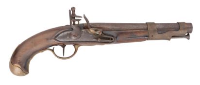 A FRENCH 12 BORE FLINTLOCK OFFICER OF DRAGOONS PISTOL OF MODEL 1767 TYPE, REIGN OF LOUIS XVI