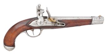 A BAVARIAN (BAYERN) 12 BORE FLINTLOCK MODEL 1804 MILITARY PISTOL, REIGN OF MAXIMILIAN I JOSEPH