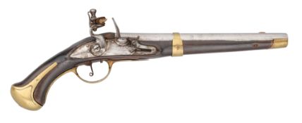A RARE SWEDISH 20 BORE FLINTLOCK MILITARY HOLSTER PISTOL, PROBABLY REIGN OF GUSTAV III (1771-1792)