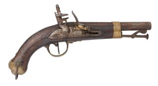 A SPANISH 13 BORE FLINTLOCK MODEL 1826 MILITARY BELT PISTOL, REIGN OF FERDINAND VII (1813-1833)