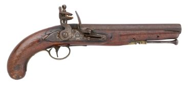 A BRAZILIAN CONTRACT 11 BORE FLINTLOCK MILITARY PISTOL, REIGN OF JOHN VI (1816-1826)