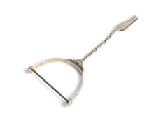 A VICTORIAN SILVER SPOOL KNAVE, LEVI & SALAMAN, BIRMINGHAM, 1876