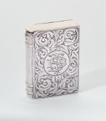 A VICTORIAN SILVER VESTA CASE, LAWRENCE EMANUEL, BIRMINGHAM, 1886