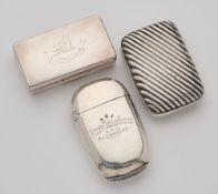 THREE VICTORIAN SILVER VESTA CASES, 1884/86