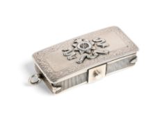 A VICTORIAN SILVER NOVELTY VESTA CASE, EDWARD STOCKWELL, LONDON, 1884
