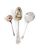 THREE DECORATIVE SILVER SPOONS