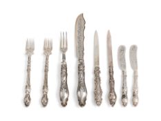 A GROUP OF EIGHT VICTORIAN SILVER SERVING PIECES