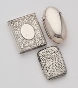 THREE VICTORIAN SILVER VESTA CASES, 1885/86
