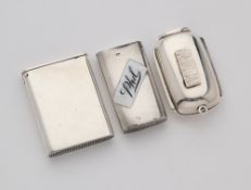 THREE VICTORIAN SILVER VESTA CASES, 1885/87