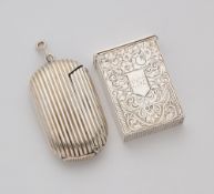 TWO VICTORIAN SILVER VESTA CASES, BOTH BIRMINGHAM, 1887