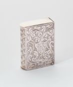 A VICTORIAN SILVER VESTA CASE, REVELL & CO., BIRMINGHAM, 1885