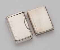 TWO VICTORIAN SILVER COMBINED SLOW MATCH AND VESTA CASES, BOTH LONDON, 1886/87