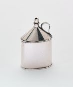 A VICTORIAN SILVER NOVELTY 'OIL CAN' VESTA CASE, RAWLINGS & SUMMERS, LONDON, 1886