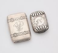 TWO VICTORIAN SILVER VESTA CASES, BOTH BIRMINGHAM, 1885/86