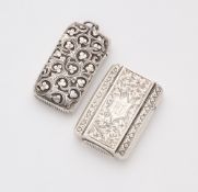 TWO VICTORIAN SILVER VESTA CASES, BOTH 1886
