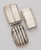 THREE VICTORIAN SILVER VESTA CASES, 1885-87