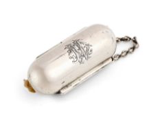 A VICTORIAN SILVER COMBINED SLOW MATCH VESTA CASE, ALFRED FULLER, LONDON, 1886