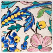 A QAJAR CUERDA SECA TILE, SHIRAZ, PERSIA, 19TH CENTURY