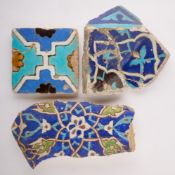THREE TIMURID TILE FRAGMENTS, IRAN, CIRCA 15TH CENTURY