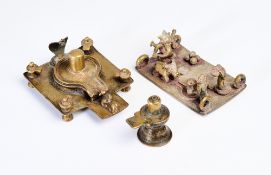THREE SMALL BRASS SAIVITE SHRINES, WESTERN DECCAN, 18TH/19TH CENTURY