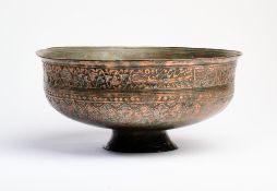 A SAFAVID TINNED COPPER BOWL, PERSIA, 17TH CENTURY