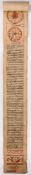 A SANSKRIT ASTROLOGICAL BIRTH CHART IN SCROLL FORM, GUJARAT, 19TH CENTURY