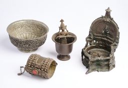 A MISCELLANEOUS GROUP OF METALWORK, 18TH CENTURY AND LATER