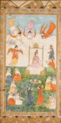 AN ILLUSTRATED FRONTISPIECE FROM A PERSIAN EPIC, KASHMIR, INDIA, 19TH CENTURY
