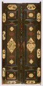 A PAIR OF PAINTED WOOD DOORS, PERSIA, EARLY 20TH CENTURY