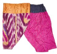 TWO PAIRS OF TROUSERS (LOZIM), UZBEKISTAN, EARLY 20TH CENTURY