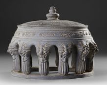 A CERAMIC INKSTONE, BAEKJE KINGDOM OF KOREA (18 BC-660 AD)