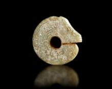A JADE DRAGON, DRAGON, SHANG DYNASTY ( 1600–1046 BC)