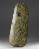 A NEOLITHIC GREEN JADE AXE, CHINA