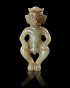 A CHINESE JADE OF A HUMAN FIGURE, NEOLITHIC PERIOD, (c. 3300–2600 BC)