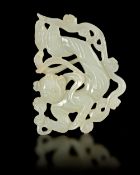 A CHINESE WHITE JADE APSARA PENDANT, MING DYNASTY (1368–1644)