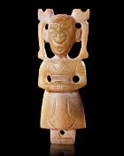 A CHINESE JADE FEMALE FIGURE, SHANG DYNASTY (c. 1600–1046 BCE)