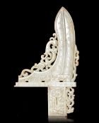 A CHINESE WHITE JADE HALBERD (YU GE), WESTERN HAN DYNASTY (206 BC–8 AD)