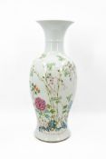 A large and Chinese Famille rose finely floral decorated porcelain vase