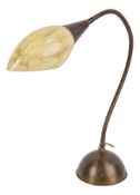 Vintage Art Deco Schreibtischlampe mit flexiblem Nacken, 1950er