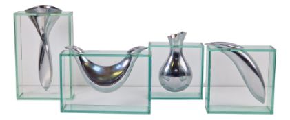 Vase aus Glas von Lisa Mori, 1980er, 4er Set