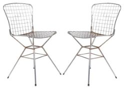 Architektonische Stühle aus Stahldraht, 1970er, 2er Set