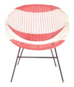 Mid-Century Stuhl aus Korbgeflecht & Kunststoff, 1950er