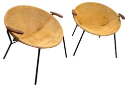 Set aus Wildleder Balloon Chairs, Hans Olsen zugeschrieben